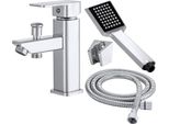 Miscelatore Per Lavabo Granitan | Caro - Cromo - Con Set Doccia - Design Flessibile - Facile Installazione