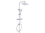 Joho Doccia A Pioggia Soffione Doccia Set Doccia A Pioggia Sistema Doccia Con Mensola Cromo (Soffione 20X20Cm)
