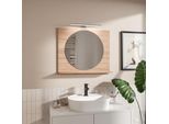 Hajduk Furniture Sonoma Specchio Da Bagno H:60 X L:70Cm Rotondo ⌀55 Con Illuminazione Led 4000K IP44 - Specchio Da Parete Con Ripiani - Led E Mesola