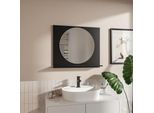 Hajduk Furniture Nero Specchio Bagno Con Mensola - 70X60 Cm - Moderno Specchio Da Bagno Rotondo ⌀55 - Cristallo Da Parete