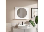 Hajduk Furniture Bianco Specchio Bagno Con Mensola - 70X60 Cm - Moderno Specchio Da Bagno Rotondo ⌀55 - Cristallo Da Parete