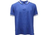 1077AH Polo Uomo Emporio Armani Royal Blue Cotone Polo Shirt Man