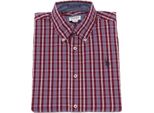 3658K Camicia Uomo U.S. Polo Assn. Slim Fit Burgundy/Blue Shirt Cotone Man