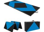 Costway Tappetino Pieghevole Morbido, 240 X 117 Cm Tappetino Da Palestra Portatile, Tappetino Yoga Tappetino Da Palestra Pieghevole Tappetino Fitness, Blu