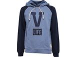 8636J Felpa Uomo V Life Cotone Light Blue/Blue Vintage Effect Sweatshirt Man
