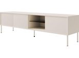 Selsey Modity - Mobile Tv A 3 Ante Con Ripiano In Vetro E Illuminazione, 175 Cm, Grigio Cashmere