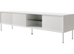 Selsey Modity - Mobile Tv A 3 Ante Con Ripiano In Vetro E Illuminazione, 175 Cm, Bianco