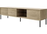 Selsey Modity - Mobile Tv A 3 Ante Con Ripiano In Vetro E Illuminazione, 175 Cm, Rovere Effetto Legno