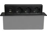 Presa Di Corrente Per Mobili Con 3X 230V Schuko 1X USB-A 1X USB-C W-72015