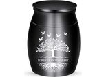 Elegante Mini Urna Per Ceneri - 30 Ml - 40X30 Mm - Urna Commemorativa Per Animali E Persone - Nero