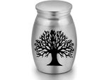Elegante Mini Urna Per Ceneri - 15 Ml - 25 X 16 Mm - Urna Commemorativa Per Animali E Persone - Argento