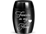 Elegante Mini Urna Per Ceneri - 10 Ml - 25*16 Mm - Urna Commemorativa Per Animali E Persone - Nero