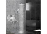 Set Doccia Senza Miscelatore Homelody, Soffione Doccia Quadrato 30×30 Cm, Sistema Doccia In Acciaio Inox Con Doccetta E Deviatore In Ottone