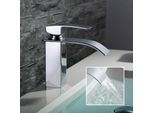 Homelody Rubinetto Bagno A Cascata，Miscelatore Lavabo Con Miscelatore Vasca, Miscelatore Lavabo, Miscelatore Monocomando Per Lavabo, Miscelatore Cromato