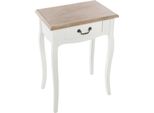 Comodino "Chrysa"" - Bianco E Legno - Atmosphera CréAteur D'intéRieur"