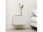 Comodino Bianco 40X30X30 Cm In Materiale Ligneo