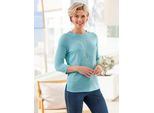 3/4-Arm-Shirt Casual Looks "3/4-Arm-Shirt", Damen, Gr. 54, Beige (Ozean, Ecru, Gemustert), 53% Viskose, 42% Polyester, 5% Elasthan, Gemustert, Shirts 3/4-Arm-Shirt