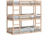 Vidaxl Letto A Castello Triplo 90X200 Cm In Legno Di Pino Massiccio