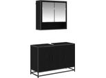 Syfax™ Set Di Mobili Per Il Bagno 2 Pcs Rovere Nero Legno Multistrato