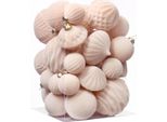 Set Di 35 Pezzi Di Decorazioni Natalizie In Velluto, Decorazioni Per L'albero Di Natale Da Appendere, Decorazioni Natalizie Per La Casa, Beige