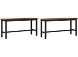 Syfax™ Panchina Da Pranzo 2 Pcs Rovere Fumé 100 X 32,5 X 48,5 Cm