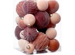 Set Di 35 Pezzi Di Decorazioni Natalizie In Velluto, Decorazioni Per L'albero Di Natale Da Appendere, Decorazione Natalizia Per La Casa