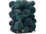 Set Di 35 Pezzi Di Decorazioni Natalizie In Velluto, Decorazioni Per L'albero Di Natale Da Appendere, Decorazioni Natalizie Per La Casa, Verde