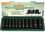 Jonnesway Tools - Set Di Prese A Percussione Profonda (11 Pezzi, 1/2", 10-24 Mm)"