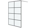 Vidaxl Schermo Doccia Per Cabina Doccia Nero 140X195 Cm Vetro Esg Opaco