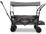 Carrello Da Spiaggia Pieghevole Fuxtec FX-CTB800 Grigio Con Tettuccio Parasole Protetto Dai Raggi Uv, Maniglia Di Spinta E Prolungamento Interno Grau
