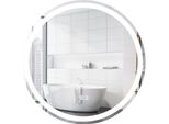 Costway Specchio Led Con Specchio Riscaldante Antiappannamento, Specchio Da Bagno Dimmerabile, Specchio Da Parete 3000K-6000K (Ø 60Cm)