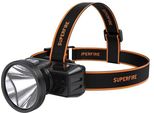 Superfire HL51 Headlamp Flashlight, 160 Lm, Micro-Usb, 4 Modes, 300 M