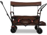 Carrello Da Spiaggia Pieghevole Fuxtec FX-CTB800 Marrone Con Tettuccio Parasole Protetto Dai Raggi Uv, Maniglia Di Spinta E Prolungamento Interno Braun