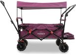 Carrello Da Spiaggia Pieghevole Fuxtec FX-CTB800 Viola Con Tettuccio Parasole Protetto Dai Raggi Uv, Maniglia Di Spinta E Prolungamento Interno Purpur
