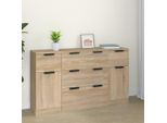 The Living Store Set Di Credenze A 3 Pezzi In Legno Di Rovere Sonoma