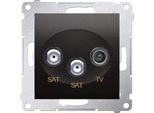 Presa Doppia Per Antenna SAT-SAT-RTV 1Db Antracite Opaco Simon 54 Premium Contatto Simon DASK2.01/48