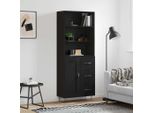Maison Exclusive - Credenza Nera 69,5X34X180 Cm In Legno Multistrato