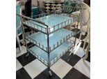 Casa Padrino Carrello Argento 102 X 71,5 X H. 90,5 Cm - Carrello Di Servizio In Acciaio Inox Con Piatti In Vetro - Carrello Per Ristorazione - Accessori Per Hotel E Ristoranti