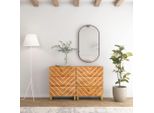 Vidaxl Mobiletti Laterali 2 Pz. Marrone E Nero 60X33,5X75 Cm Legno Di Mango