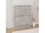 Vidaxl Scarpiera Grigio Cemento 59X17X81 Cm In Legno - Scarpiera - Ripiani Per Scarpe - Armadio Per Scarpe - Armadio Per Scarpe