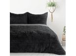 Biancheria Da Letto Tiffany 220X200 Cm Nero Con Pelliccia