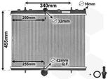Van Wezel 40002314 - Oe 133368 Radiatore, Raffreddamento Motore Per C8 (Ea, Eb), Jumpy (VF7), Scudo, Ulysse, 807 (Eb), Expert (Vf), Expert Tepee (VF3X)