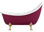 Casa Padrino Vasca Da Bagno Art Nouveau Viola / Bianco / Oro 180 Cm - Vasca Da Bagno Freestanding In Stile Retrò
