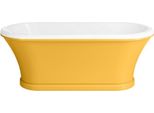 Casa Padrino Vasca Da Bagno Liberty Giallo/Bianco 170 Cm - Vasca Da Bagno Freestanding In Stile Retrò