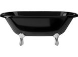 Casa Padrino Vasca Da Bagno Art Nouveau Nero / Argento 170 Cm - Vasca Da Bagno Freestanding In Stile Retrò