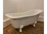 Casa Padrino Vasca Da Bagno Liberty Bianca / Bianca 170 Cm - Vasca Da Bagno Freestanding In Stile Retrò