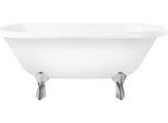 Casa Padrino Vasca Da Bagno Liberty Bianco/Argento 170 Cm - Vasca Da Bagno Freestanding In Stile Retrò