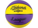 Pallone Da Basket Midwest Giallo-Viola Misura 3 - Pallone In Gomma Per Interni Ed Esterni
