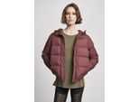 Urban Classics Donna - Puffer Invernale Con Cappuccio Cherry - M