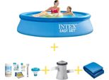 Piscina Intex Easy Set - 244 X 61 Cm - Include Il Pacchetto Di Manutenzione Ways, La Pompa Di Filtraggio E Il Telo Di Fondo